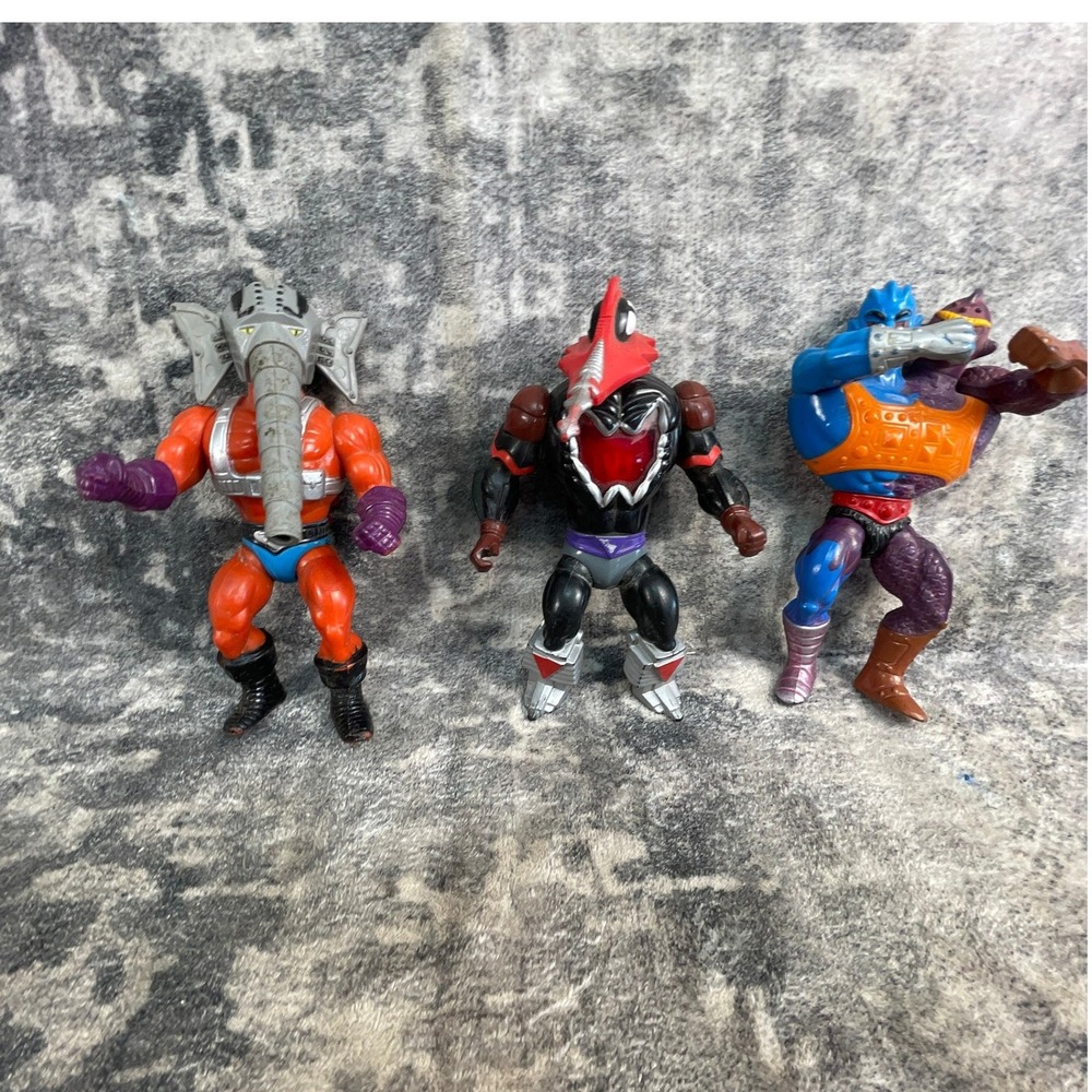 Vintage 1980s MOTU Action Figure Lot Snout Spout Mantenna Two Bad He-Man